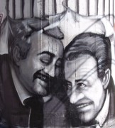 Deutschland braucht kulturelle Antikörper gegen die Mafia (© Vale Maio; Mural painting inspired by the most famous image of Italian magistrates Giovanni Falcone and Paolo Borsellino. Painting found on a wall of University of Calabria campus)
