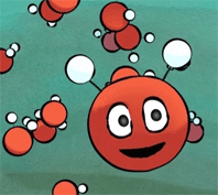 Piccolina, das kleine, animierte Wassermolekül